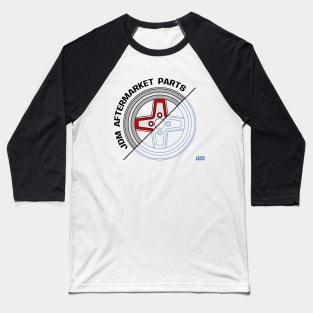 Red JDM Wheels V2 Baseball T-Shirt